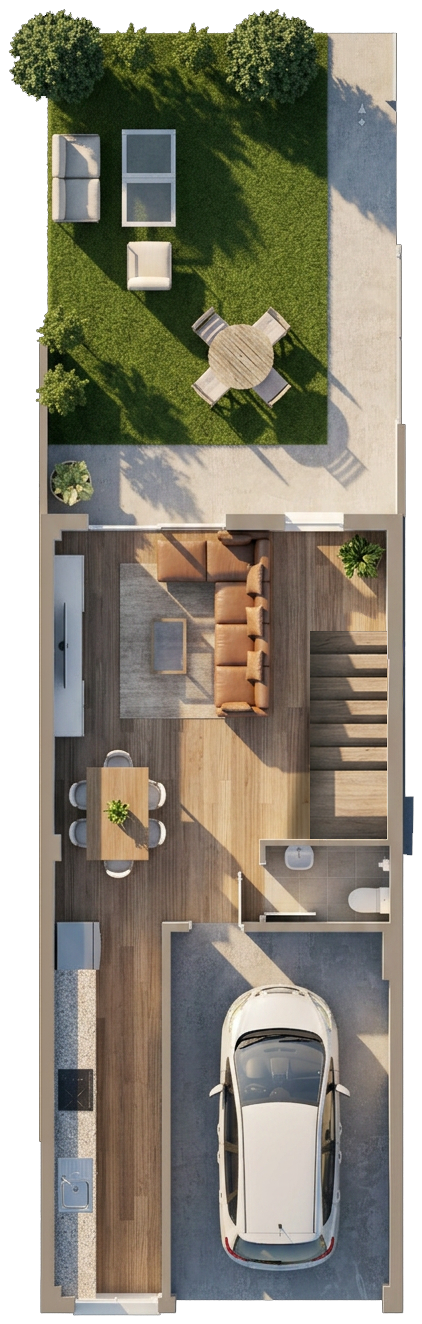 Planta baja del chalet adosado